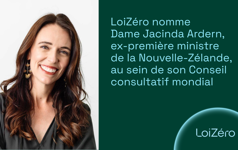 La très honorable Dame Jacinda Ardern, ex-première ministre de la Nouvelle-Zélande, rejoint le Conseil consultatif mondial de LoiZéro